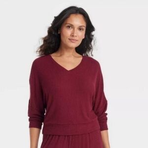 NWT Auden Cozy Ribbed Pullover Pajama Lounge Top
